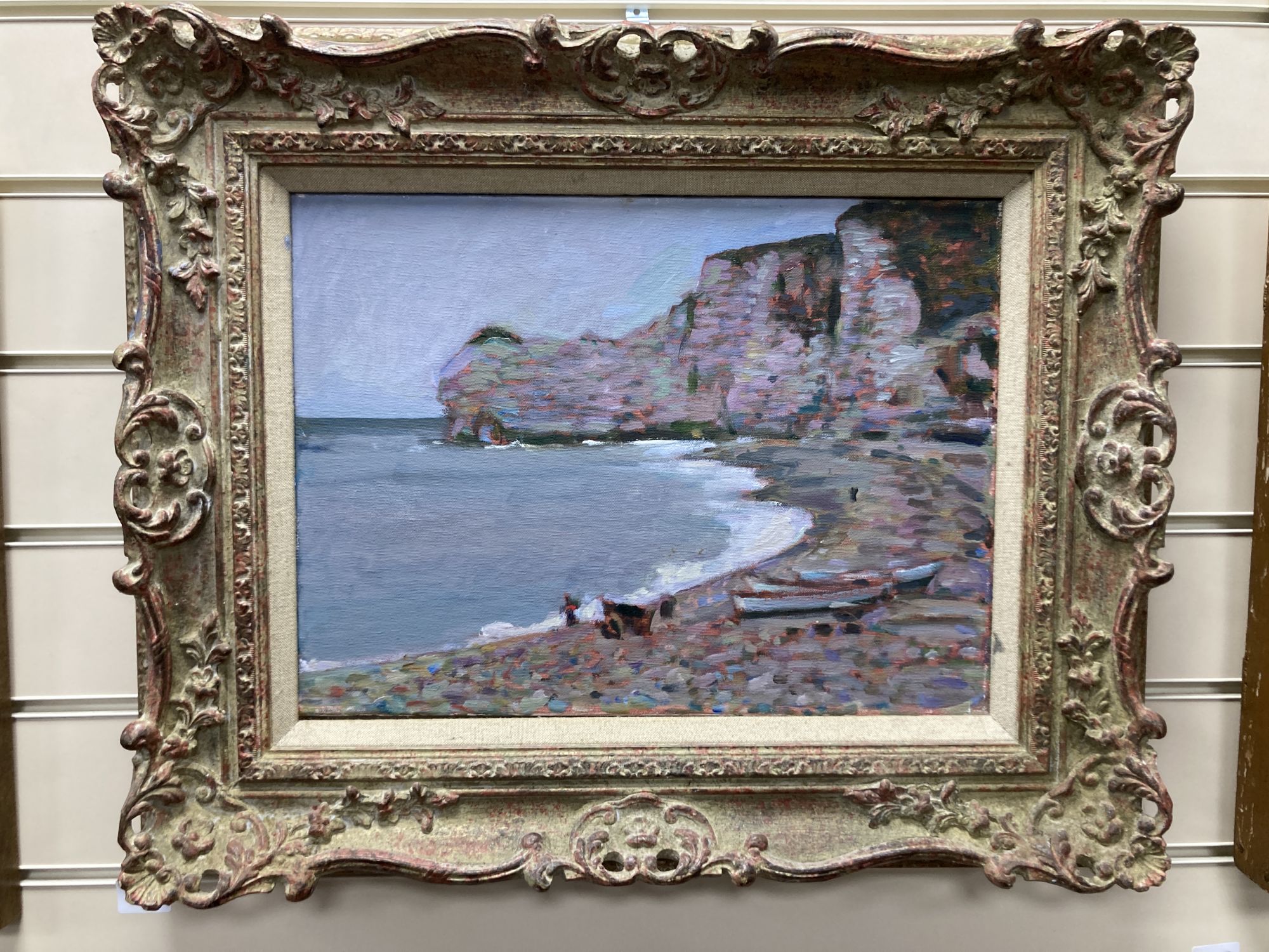 Speirs, oil on canvas, Beach scene, 29 x 39cm